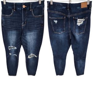 American Eagle Short Dream Curvy Jegging Ripped Dark Wash SZ 6 Short